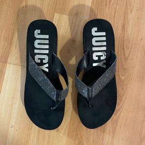 Juicy Couture wedge flip flops